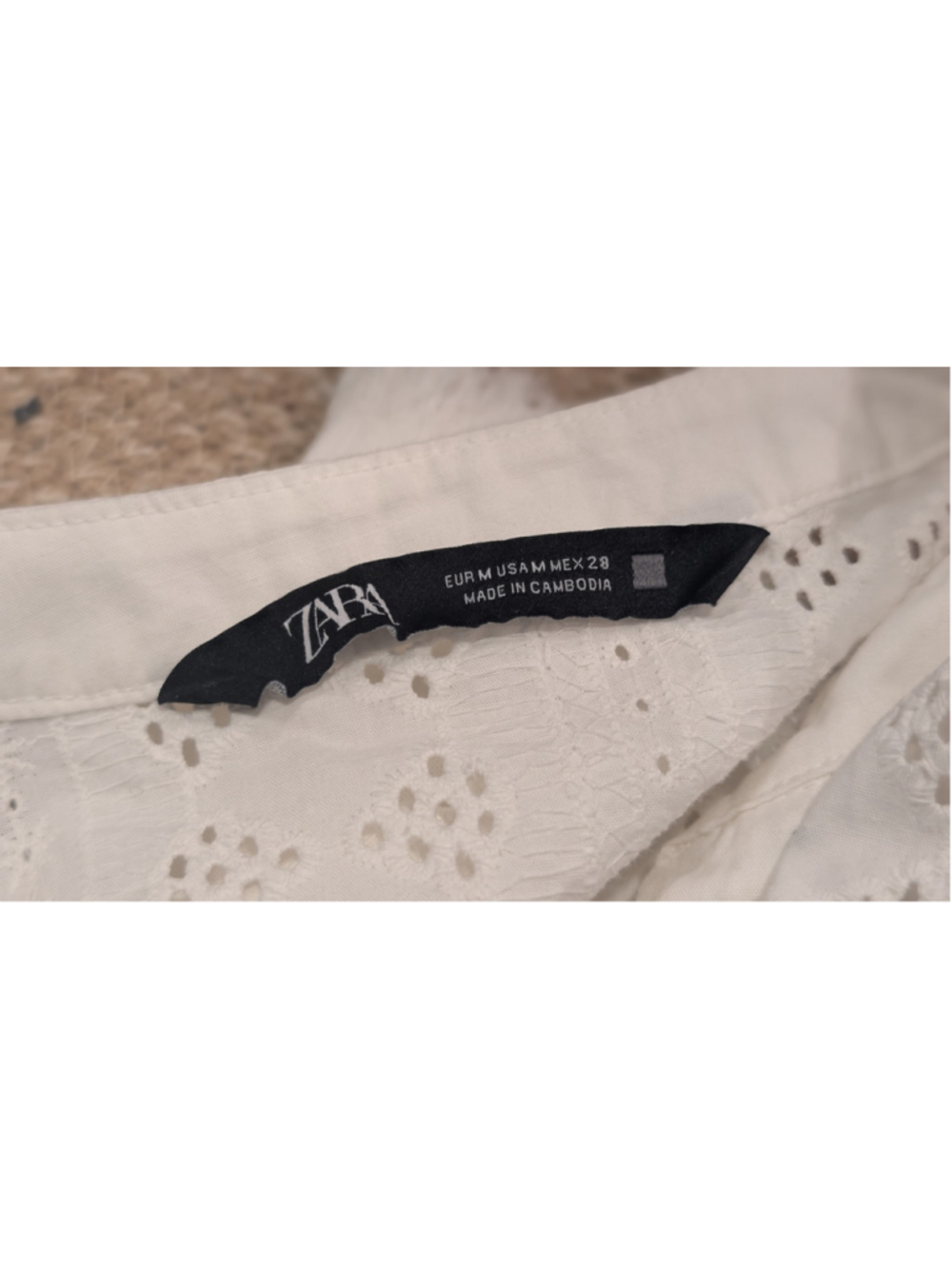 Women's Zara White Eyelet Embroidered Blouse Size S - Picture 7 of 10